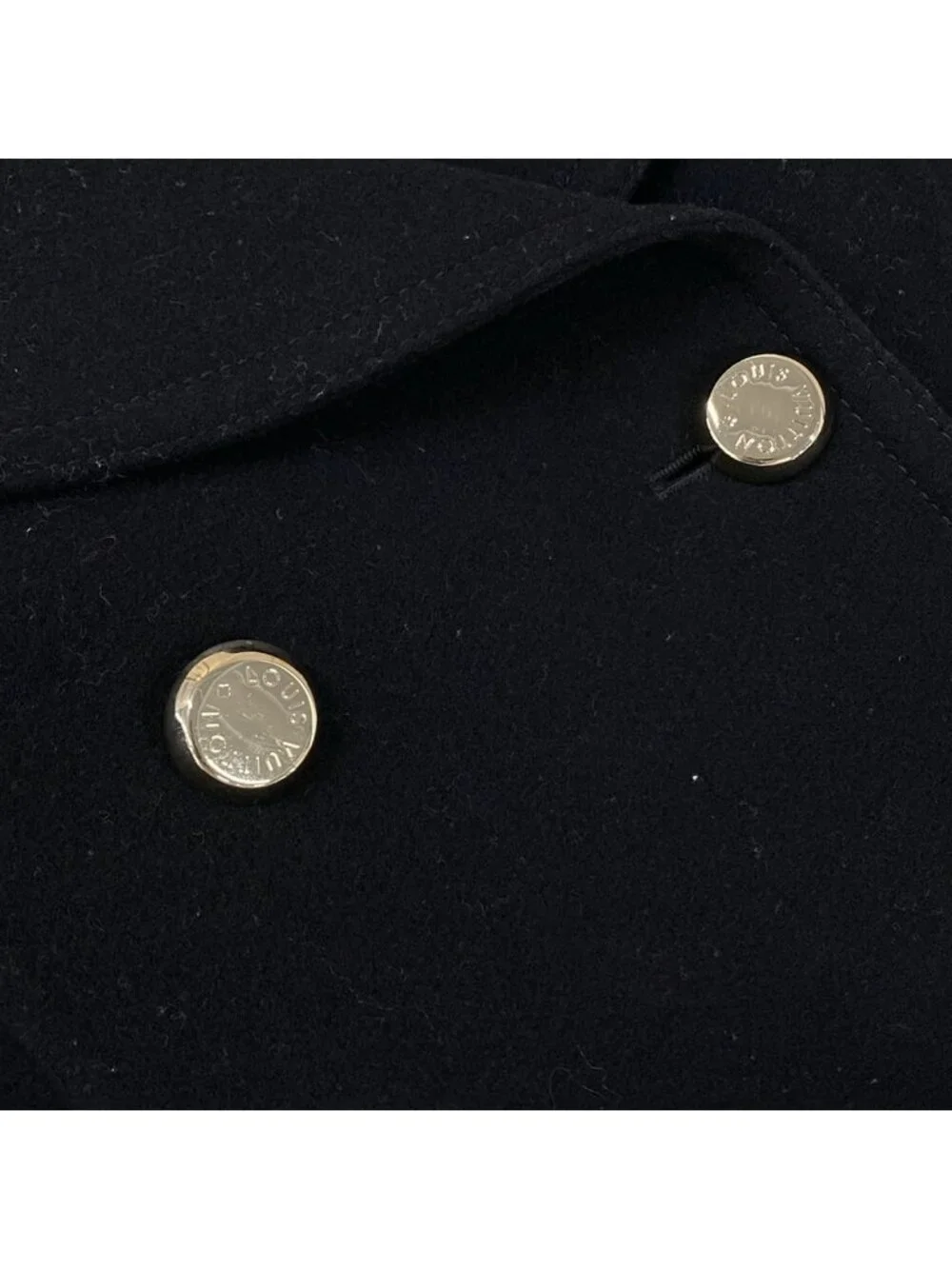 Louis Vuitton Coat 36 S Black Long Sleeve Winter Wool